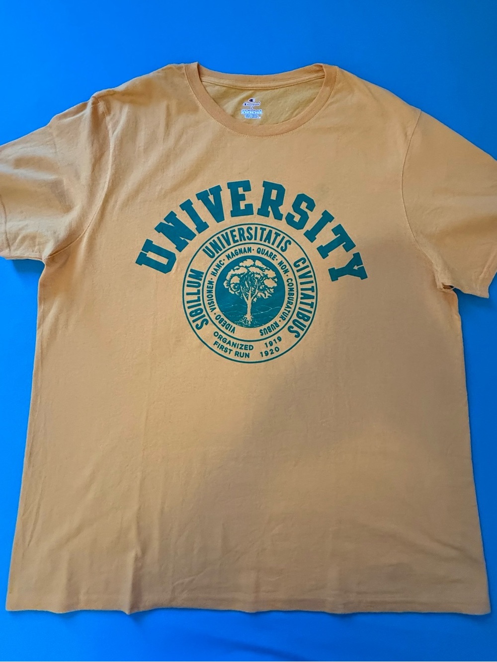 Champion Mustard Yellow University Graphic Tee